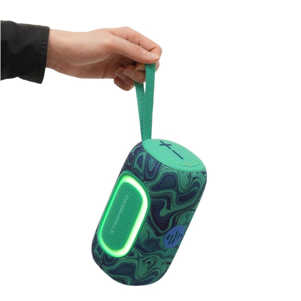 Stromberg Burst 2 speaker showing RGB light effects