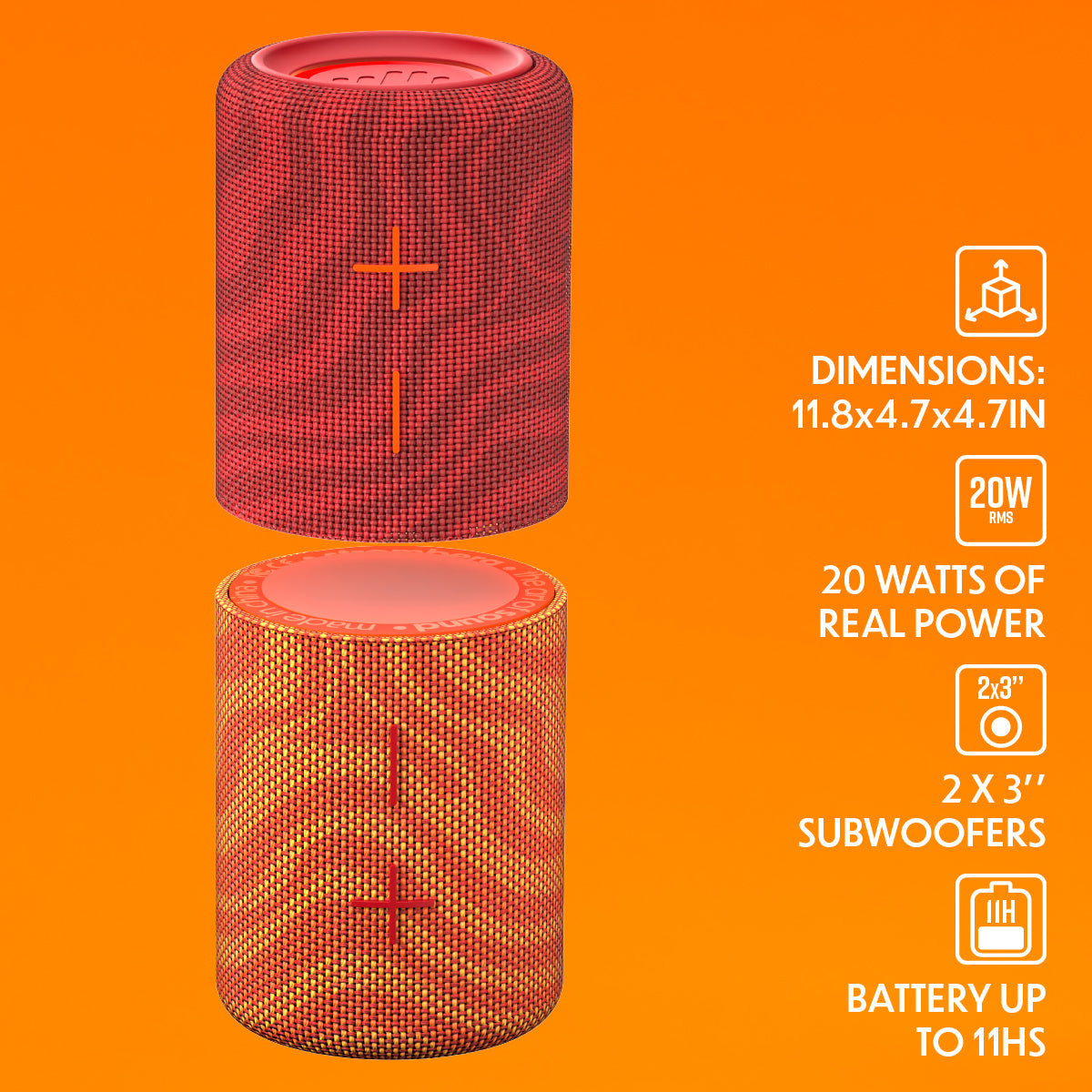 Stromberg Mega Twin Lava portable Bluetooth speaker