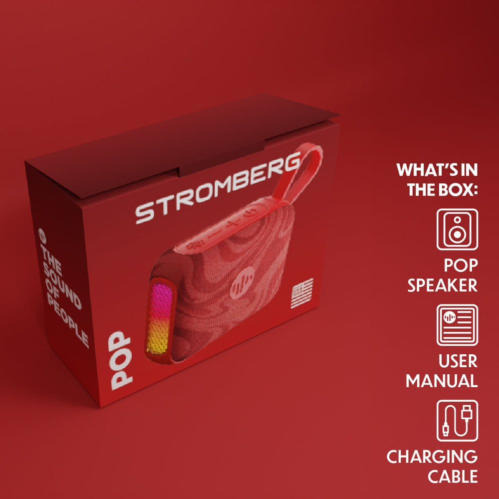 Stromberg Pop portable speaker controls and USB charging