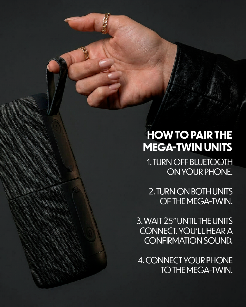 Stromberg Mega Twin 2-in-1 Portable Bluetooth Speaker, 20W